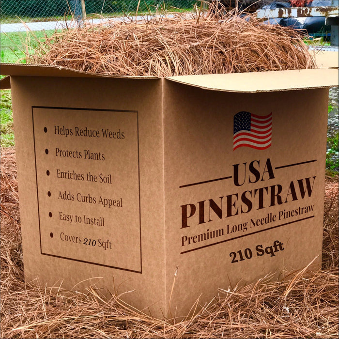 Premium USA Pine Straw Mulch | Long Needle | Covers up to 210 Sqft.
