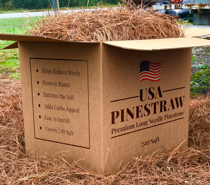 Premium Pine Straw | 9 or 14 Inch | Covers 240 Sqft.