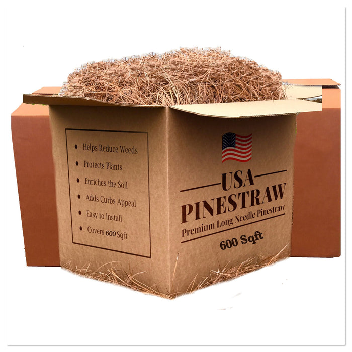 USA Pinestraw Box of 160 sq.ft. Long Needle Pine Straw Mulch